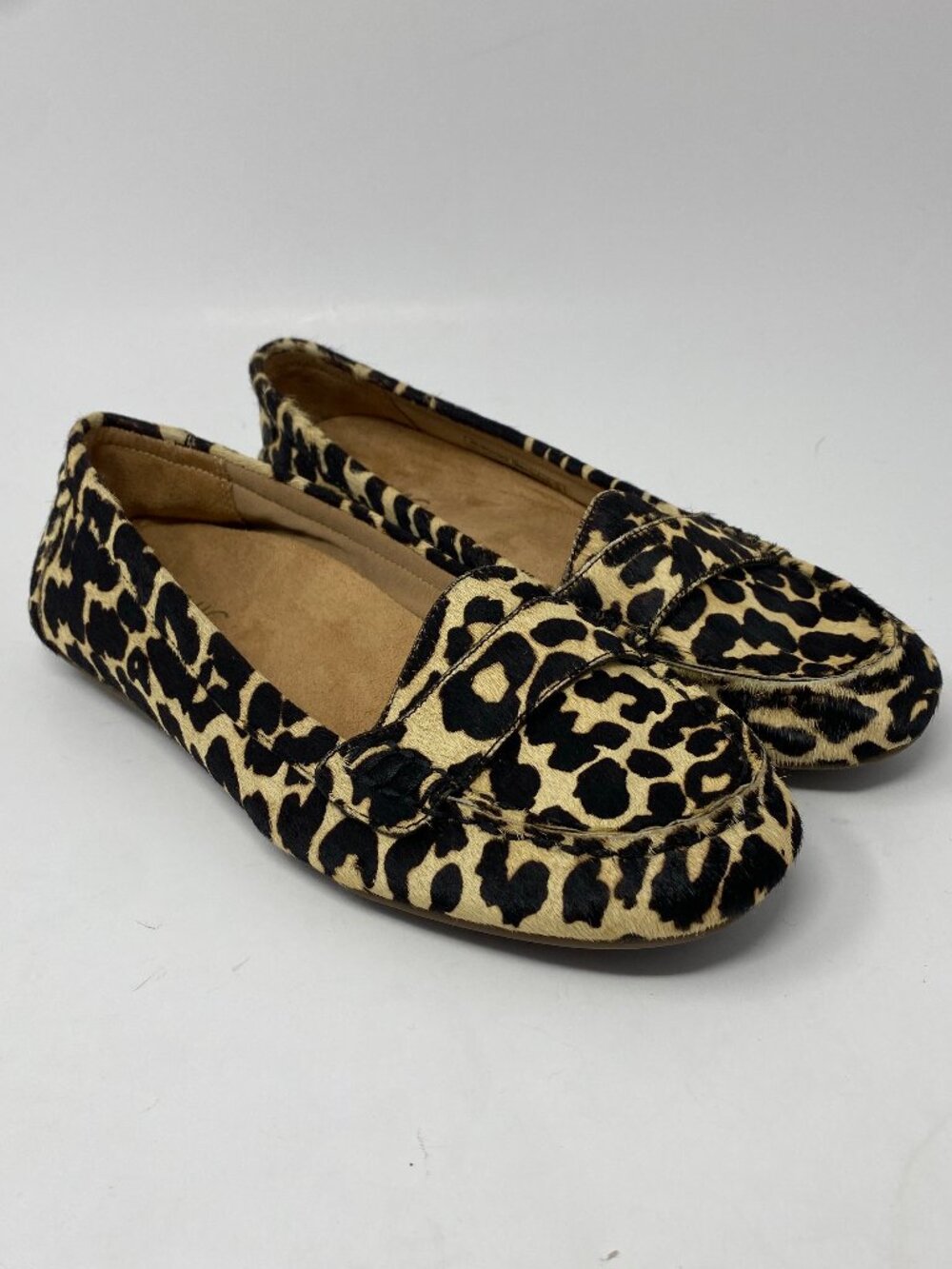 Vionic 356 Larrun Calf Hair Leopard Print Loafers Flats Womens 7.5 Shoes